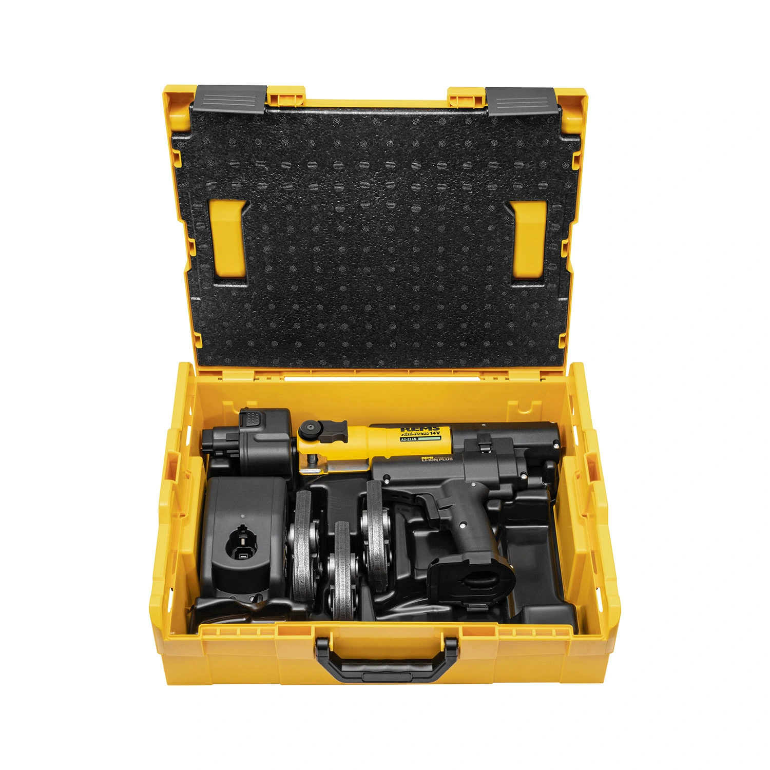 REMS 578018R220 Mini-Press ACC 14V accu perstang set (1x 1.5Ah accu) incl. V bekken - 15-22-28mm