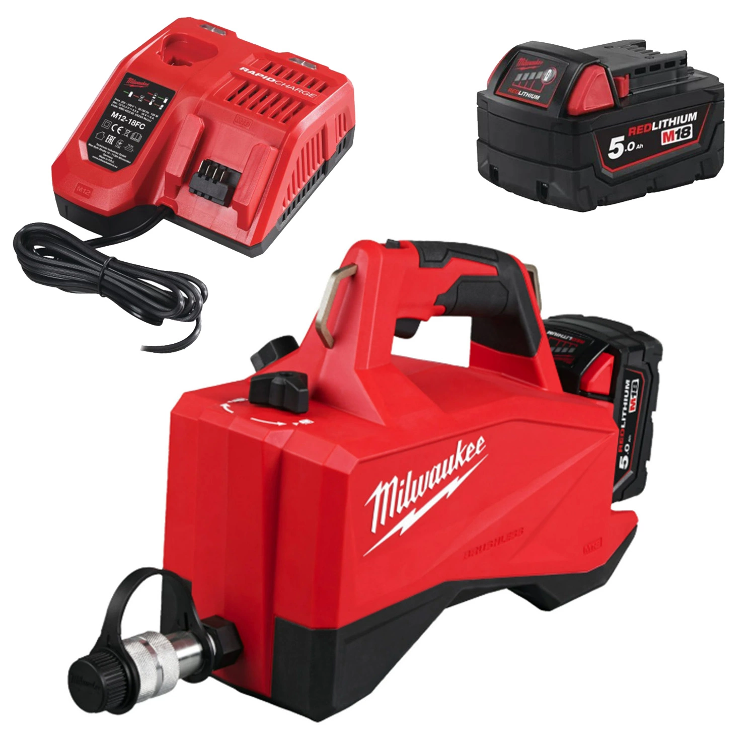 Milwaukee M18 HMP700-501 18V Li-ion batterie hydraulique mini pompe (1x 5.0Ah batterie) - 700 bar-image