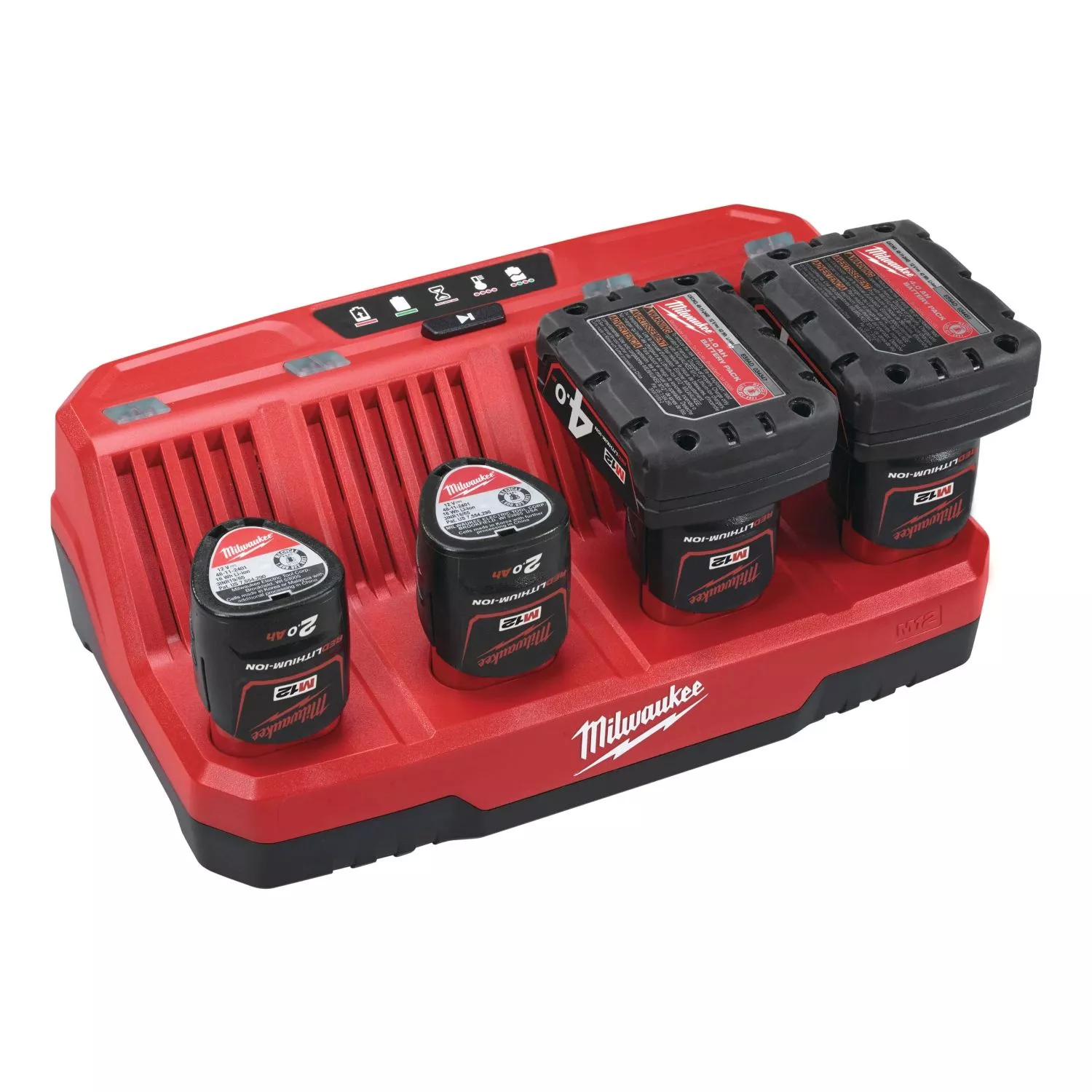 Milwaukee M12 C4 12V Li-Ion Accu multilader - 4 batteries-image
