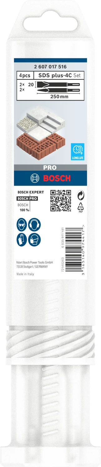 Bosch 2607017516 PRO Jeu de 4 burins SDS plus-4C-image
