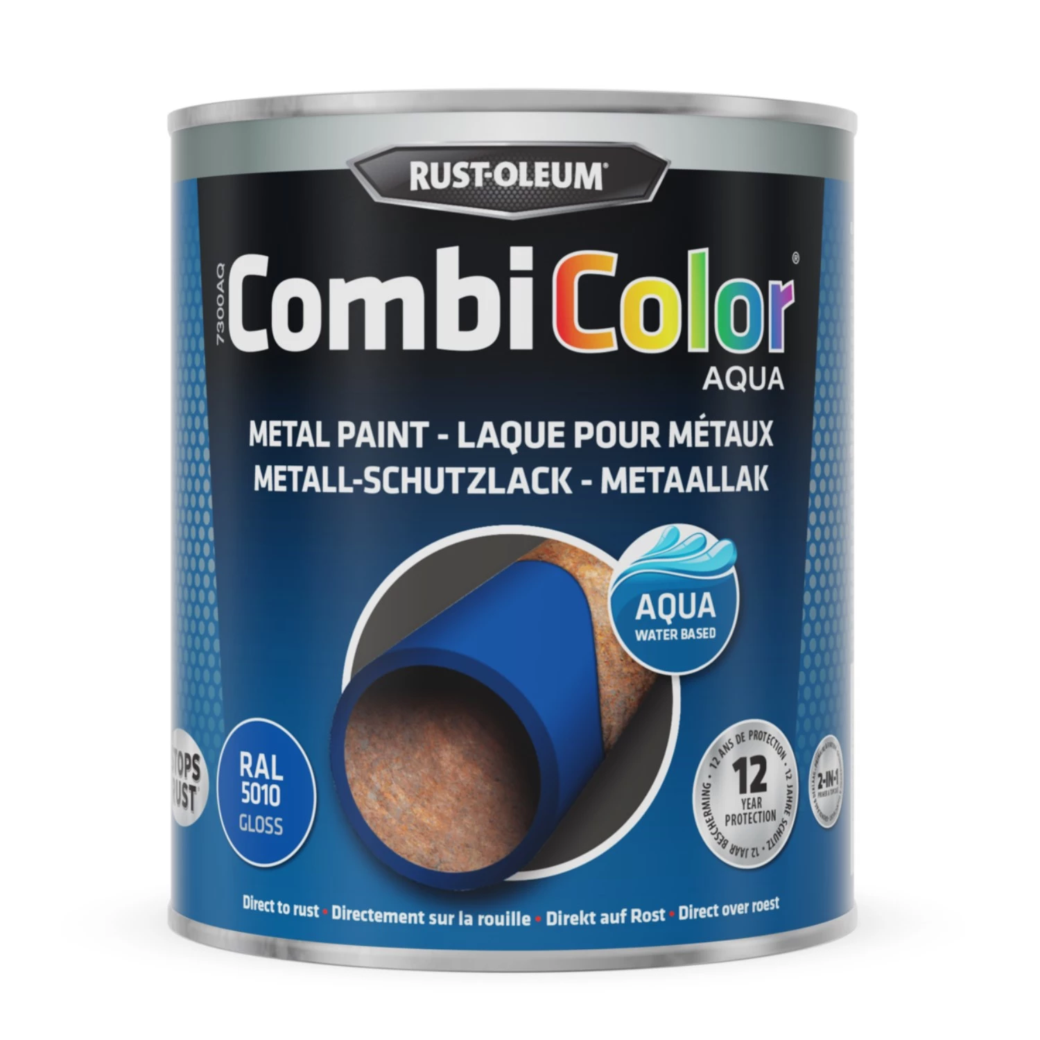 Rust-Oleum Combicolor Aqua Hoogglans -  Ral 5010 gentiaanblauw - 0,75L-image