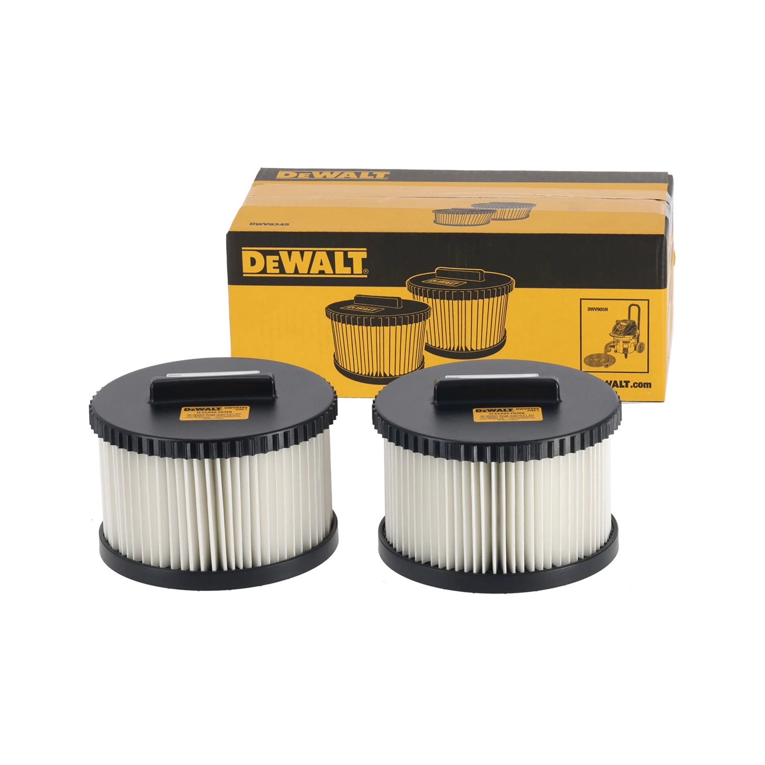 DeWALT DWV9345 Filtre de rechange pour aspirateurs de classe H (type DWV905H) - 2 pièces-image