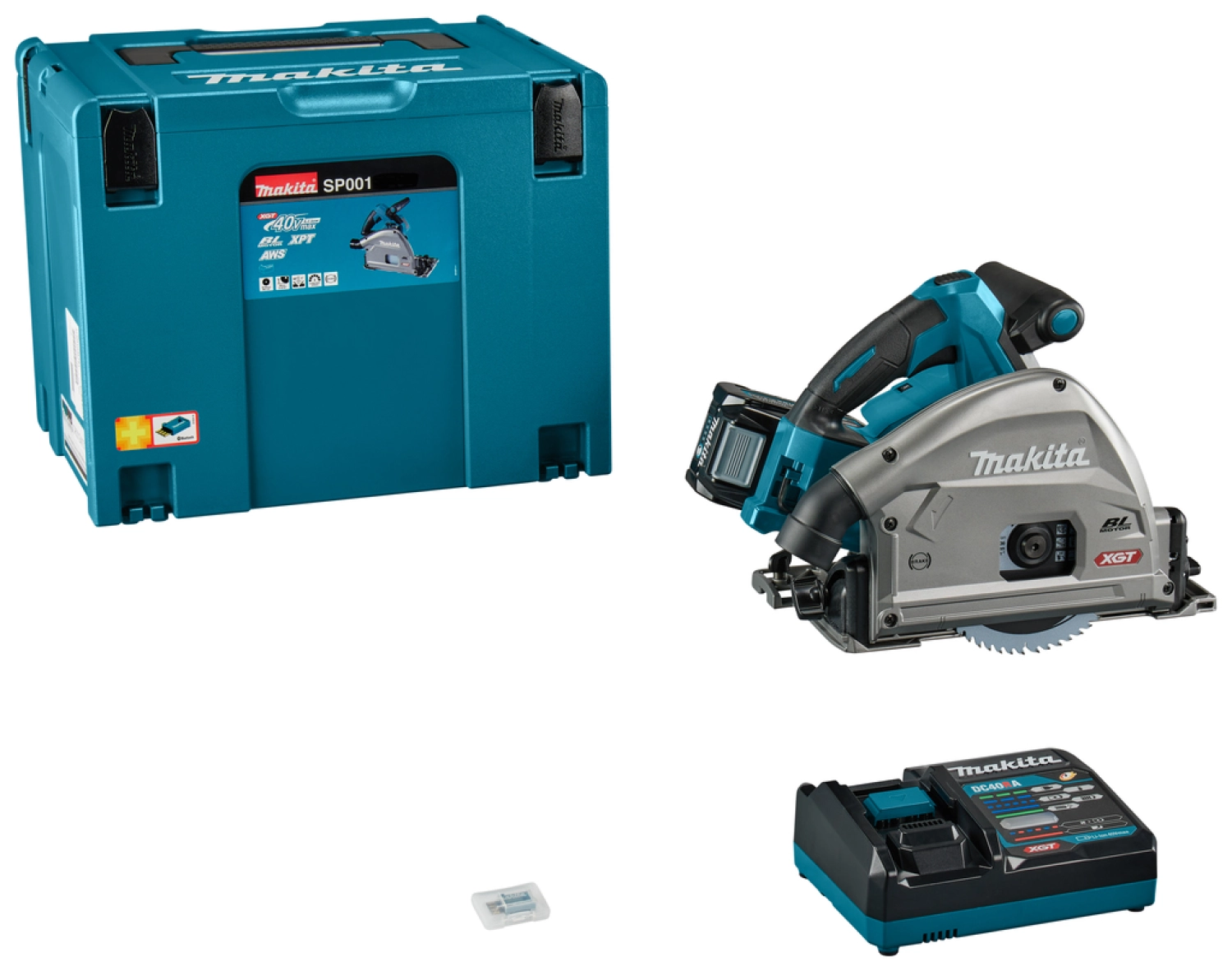 Makita SP001GM101 XGT 40V Max Li-Ion batterie scie circulaire plongeante (4,0Ah batterie) dans Mbox - 165 mm-image