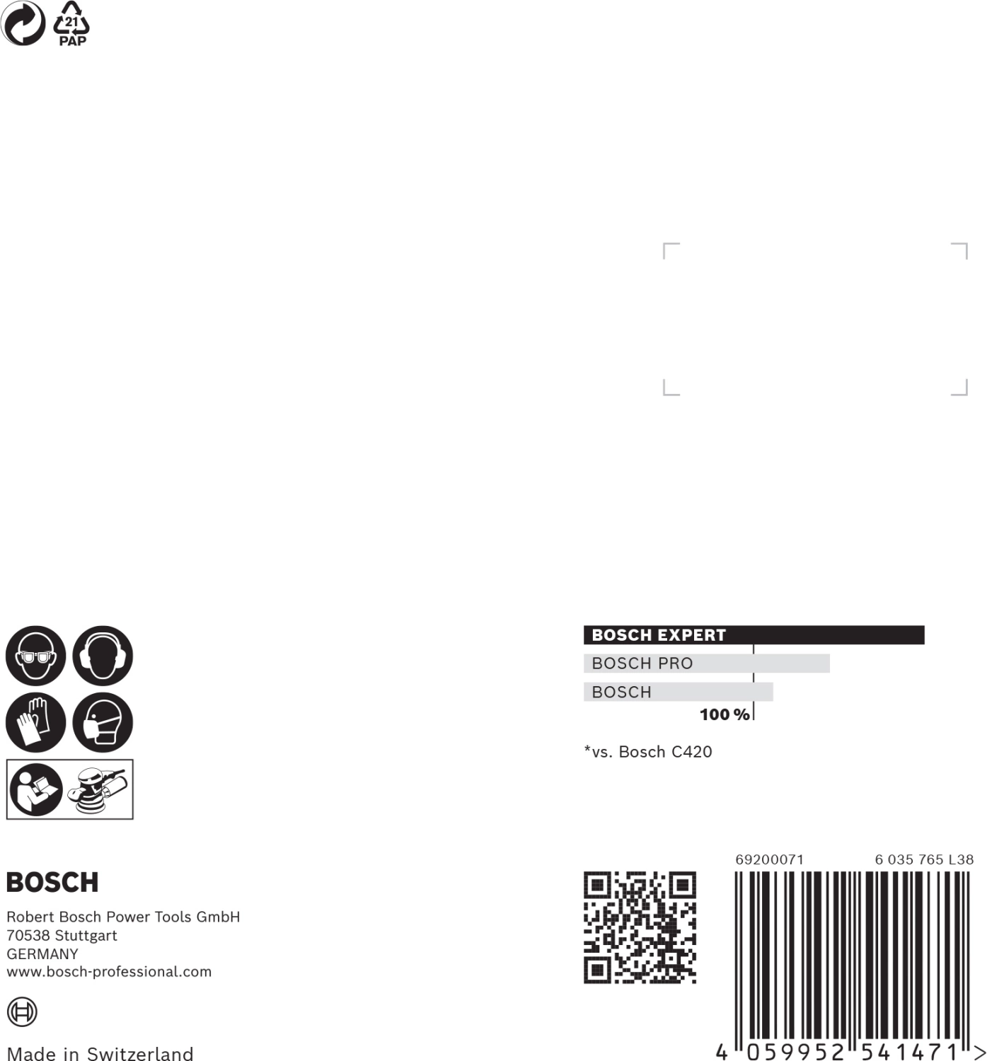 Bosch EXPERT 2608900809 - EXPERT Abrasif C470 Best for Wood and Paint, diamètre 125 mm, grain 240, 8 trous, 5x-image