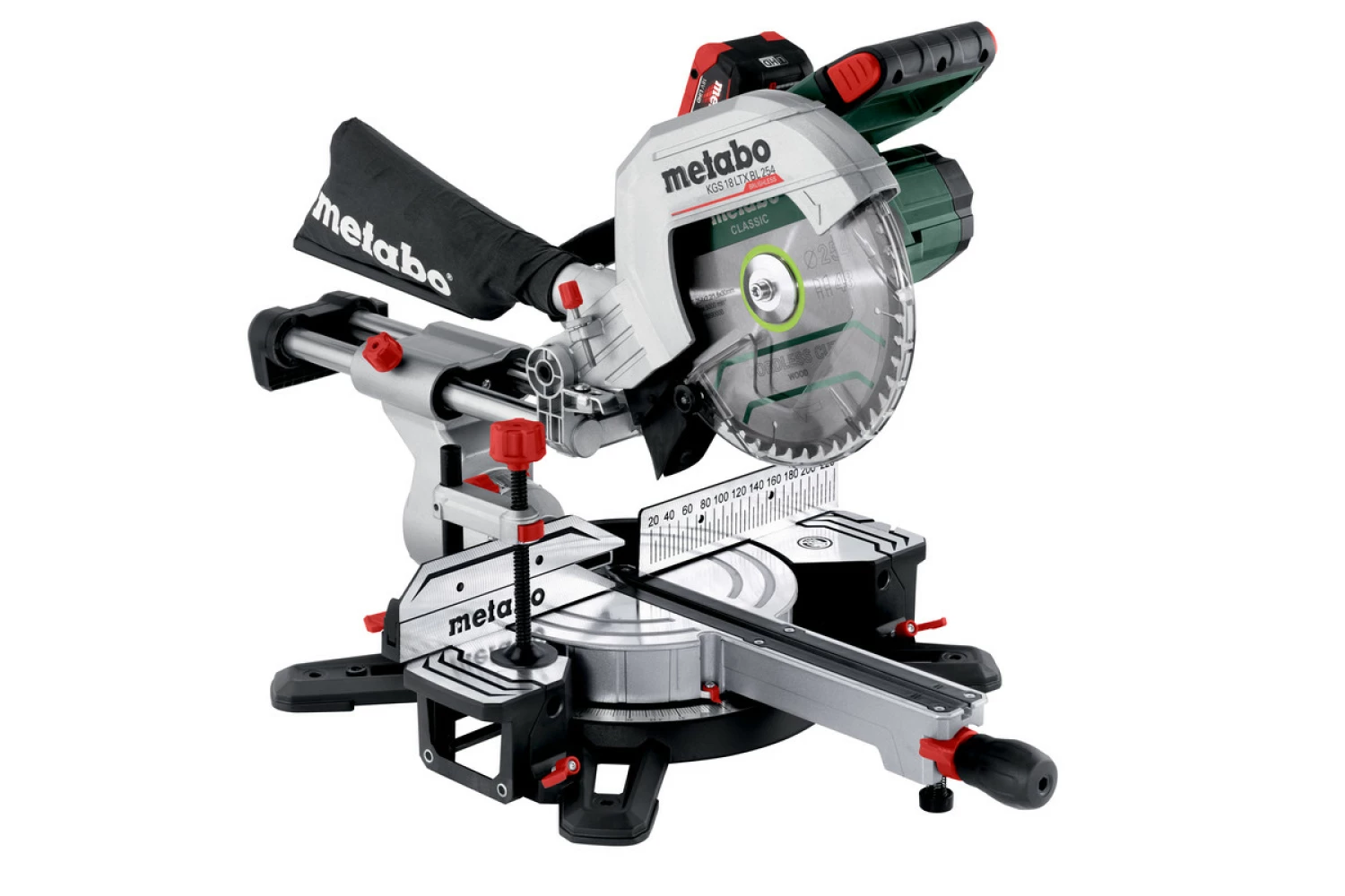 Metabo KGS 18 LTX BL 254 LiHD Accu afkortzaag set (2x 8Ah) - 254 x 30 mm-image