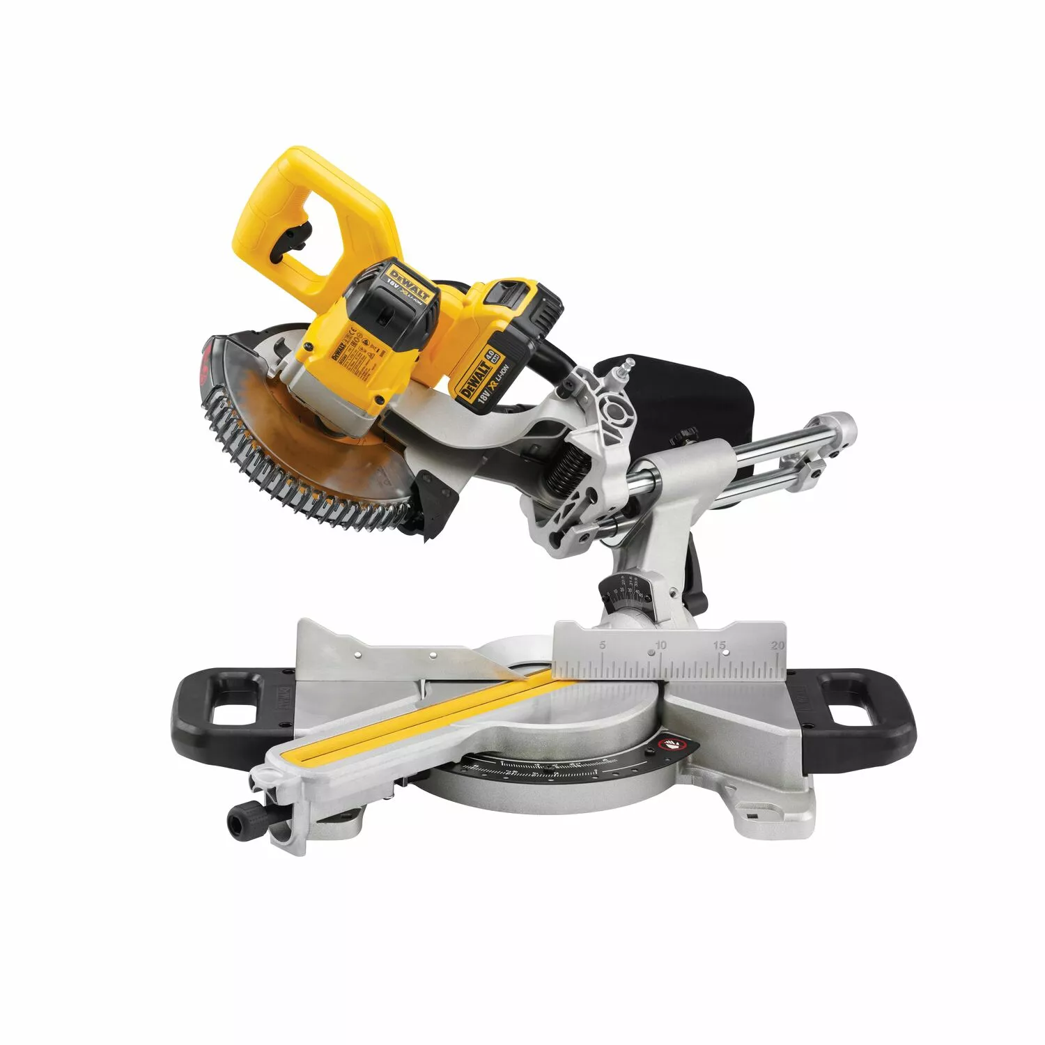 DeWALT DCS365P2 18V Li-ion XR accu afkort- en verstekzaagmachine set (2x 5,0Ah) - 184 x 16mm-image