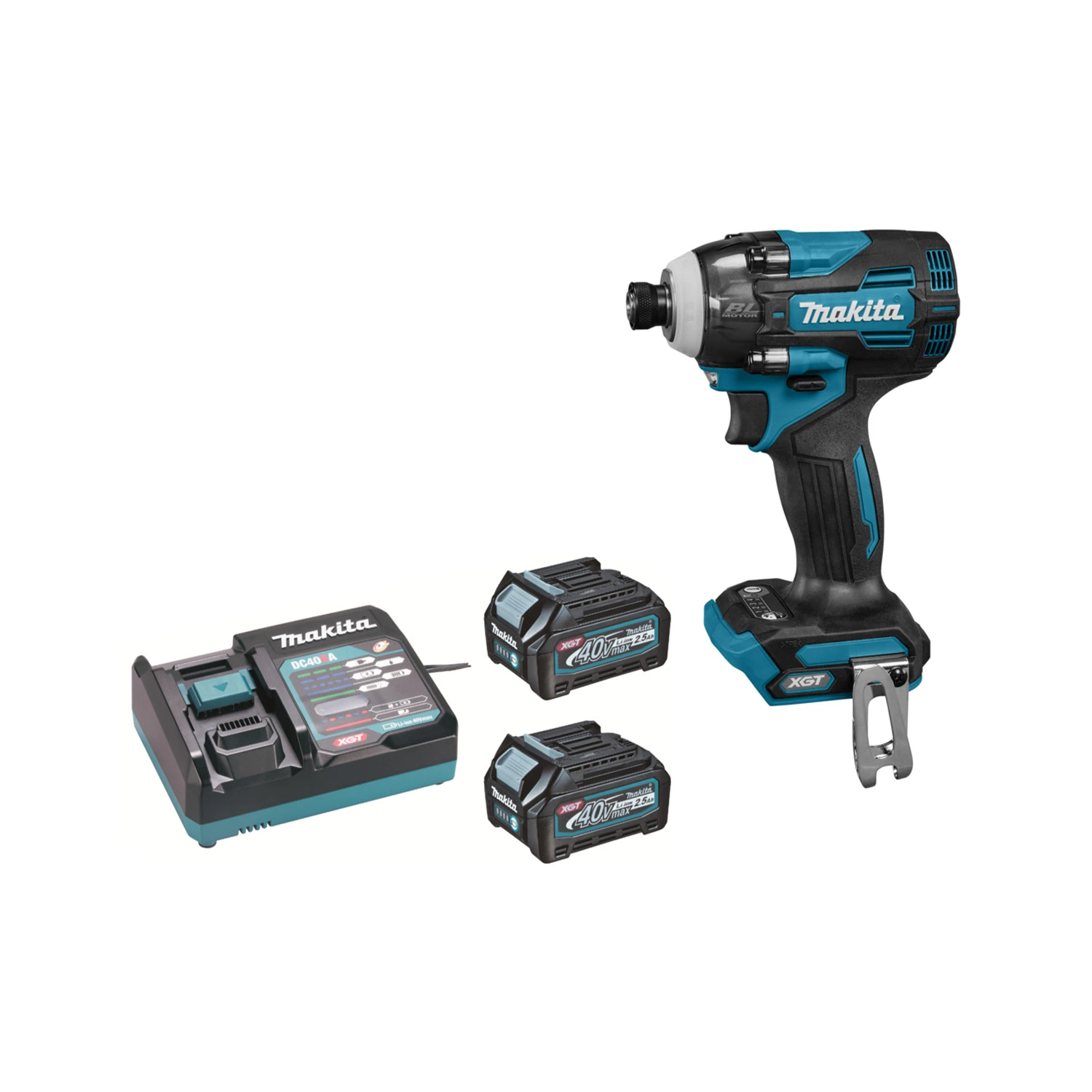 Makita TD004GD201 XGT 40V Li-ion Accu Slagschroevendraaier set (2x 2,5Ah accu) in Mbox - 1/4" - 230Nm
