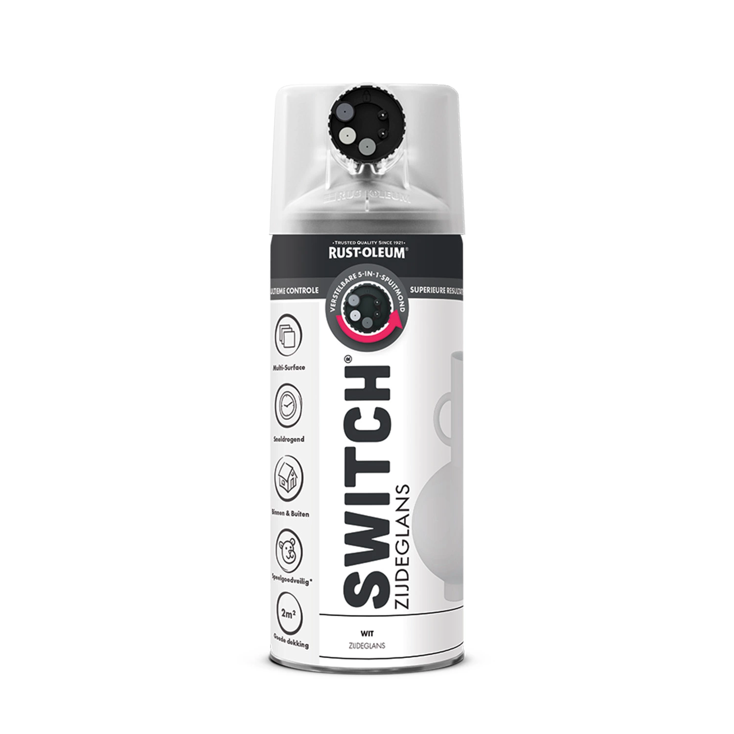 Rust-Oleum Switch Spuitlak - Zijdeglans Wit - 400ml-image