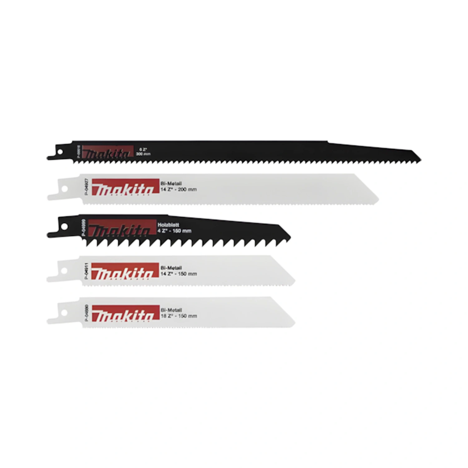Makita P-83945 5 delig Reciprozaagbladen set - RVS/Metaal/Hout