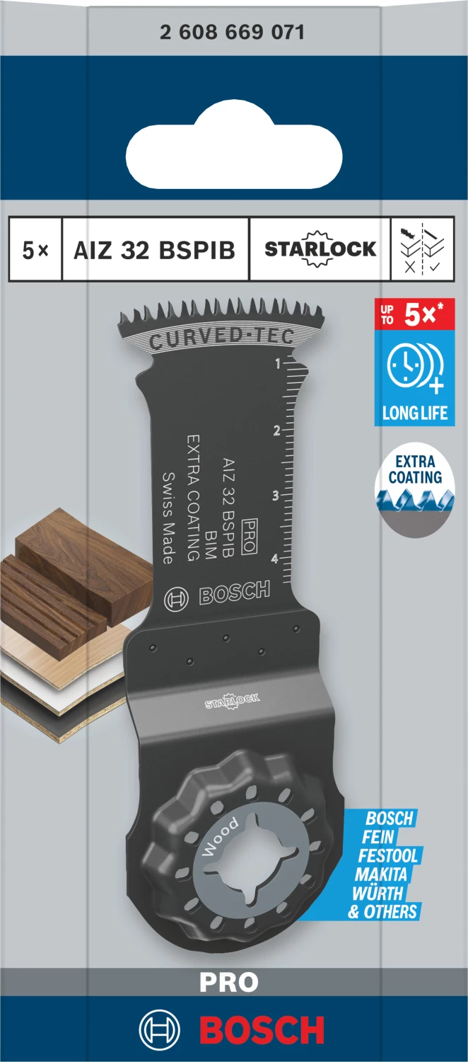 Bosch AIZ 32 BSPIB PRO lame de scie plongeante pour outil multifonctions pour le bois (5 pièces)