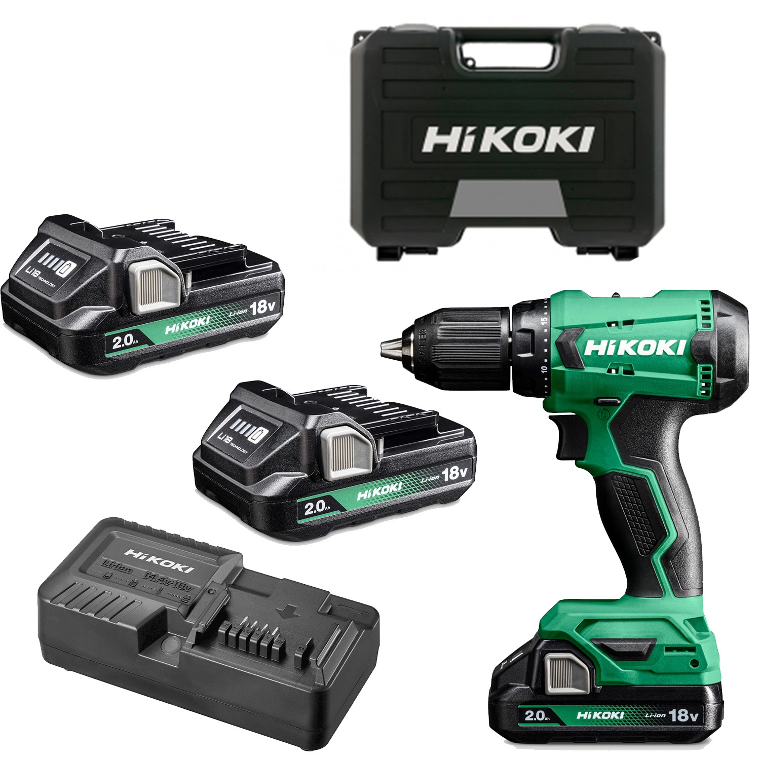 HiKOKI DS18DAWCZ 18V LI-ION Battery Drill-Screw Machine Set (2x2.0h) dans une valise-image