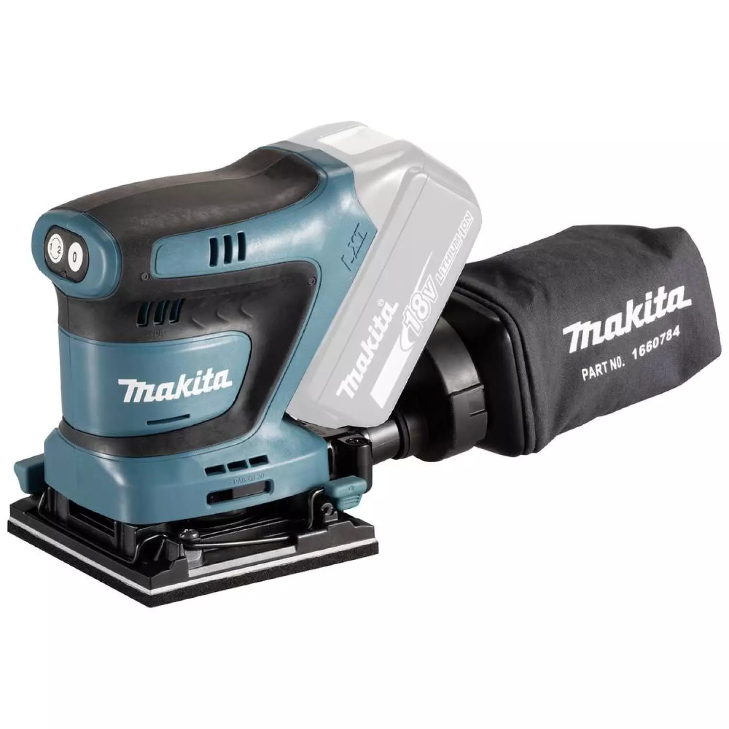 Makita DBO480Z LXT 18V Li-ion Accu Handpalm vlakschuurmachine body-image