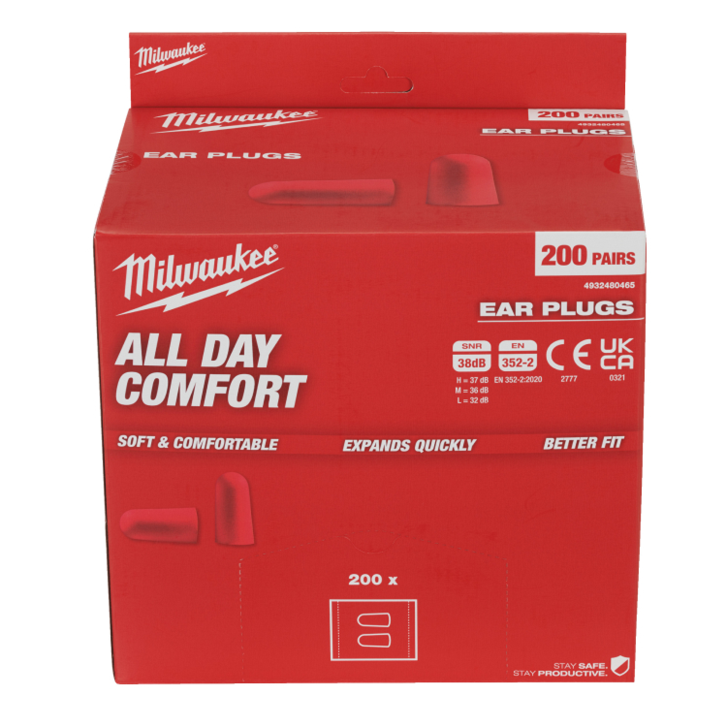 Milwaukee Bouchons d'oreille en mousse (200 paires)
