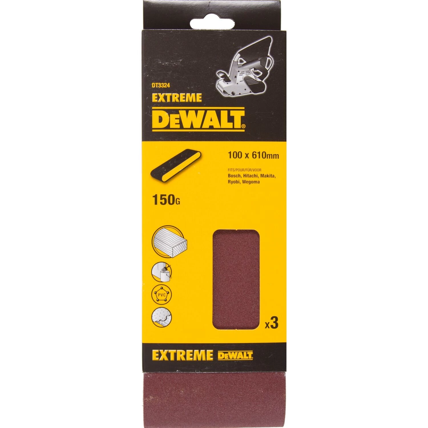 DeWALT DT3324 Schuurband - K150 - 100x610mm - 3st
