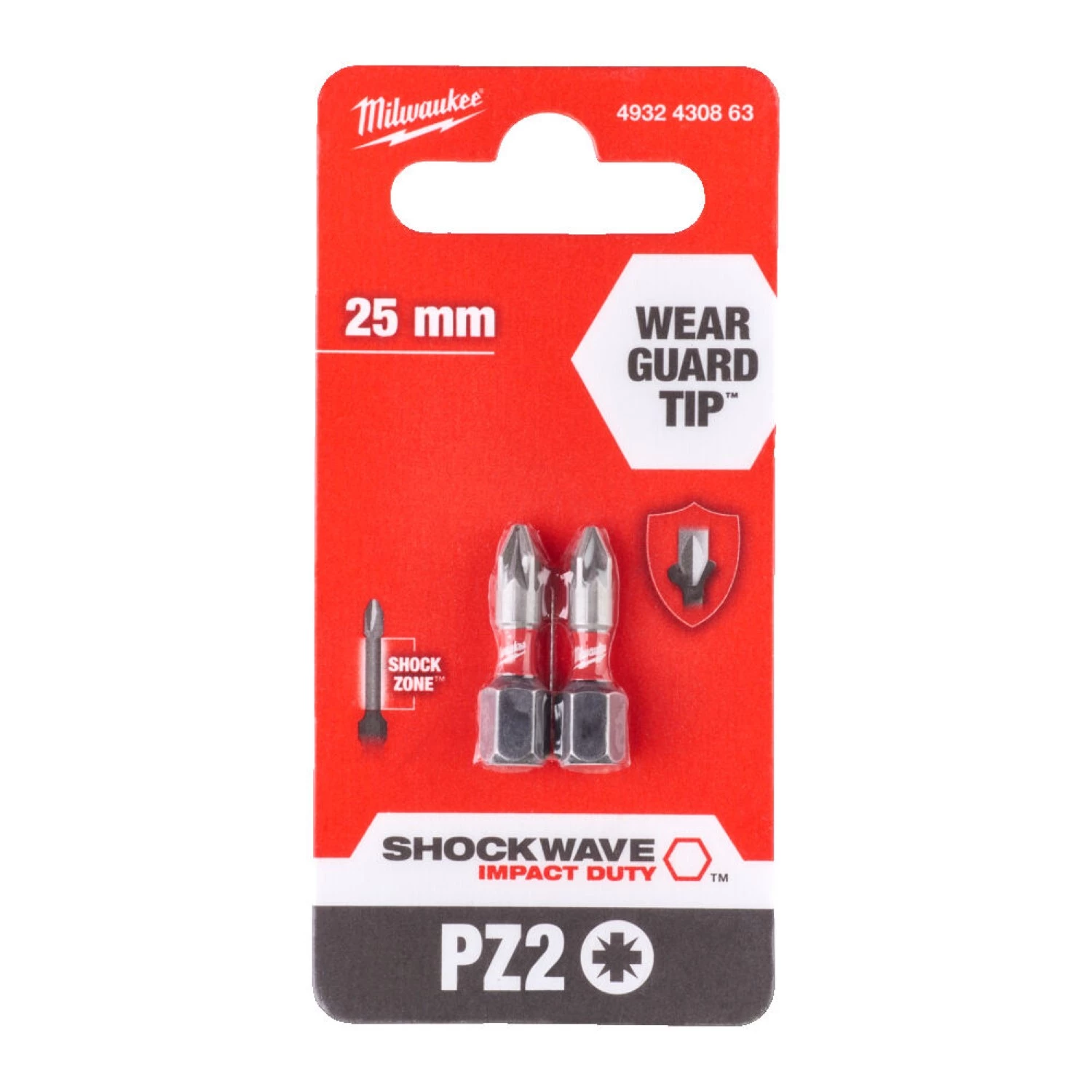 Milwaukee 4932430863 Shockwave impact duty schroefbit PZ 2 - 25mm (2st)-image