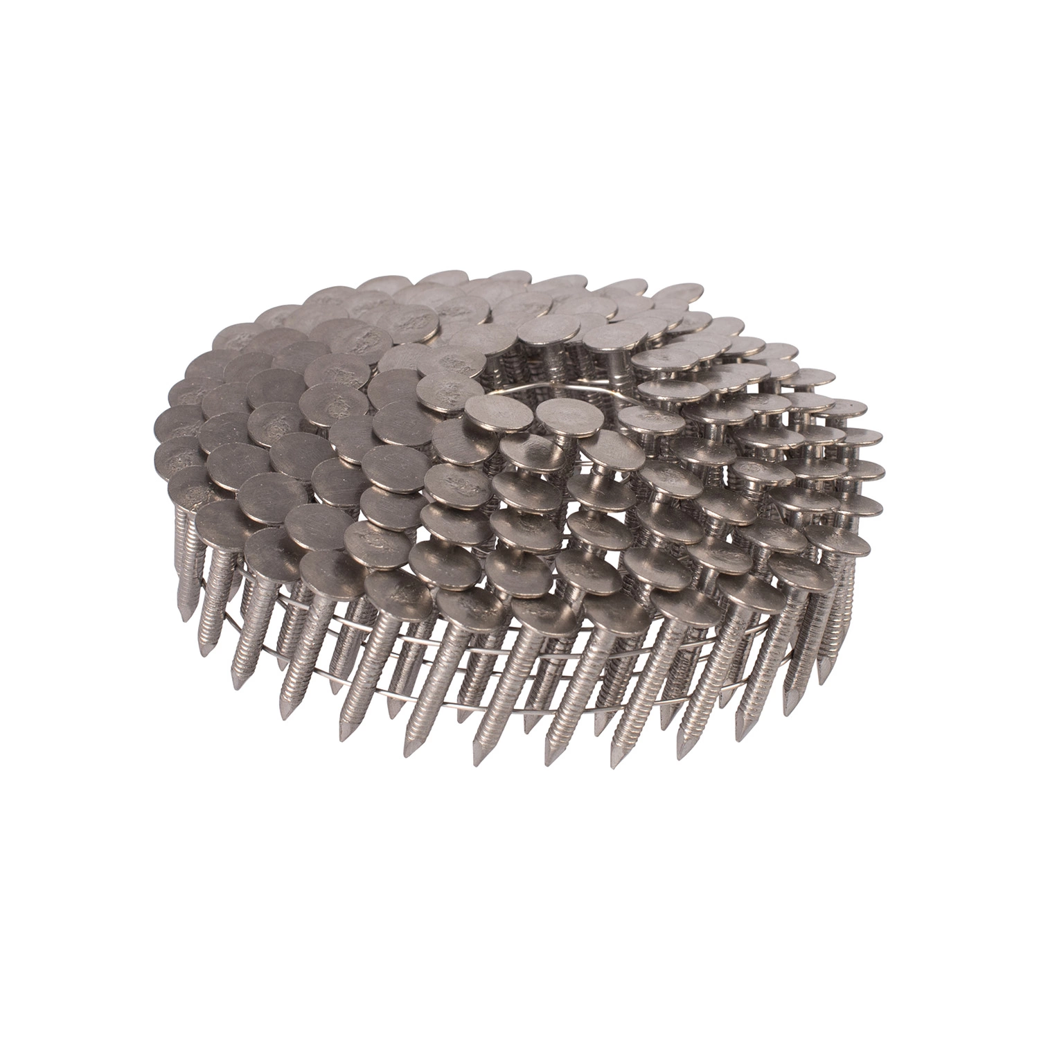 Milwaukee 4932499327 Clous en rouleau Inox - Tige annelée - galvanisés à chaud 15° Tête ronde - 3,05 x 25 mm - 2160 pièces.-image