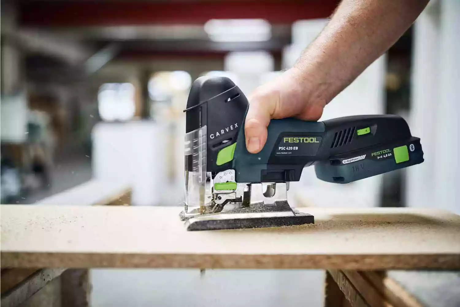 Festool CARVEX PSC 420 HPC4,0 EBI-Plus 18V Li-Ion scie sauteuse sans fil (1x 4,0Ah) dans Systainer - 120 mm - sans charbon-image