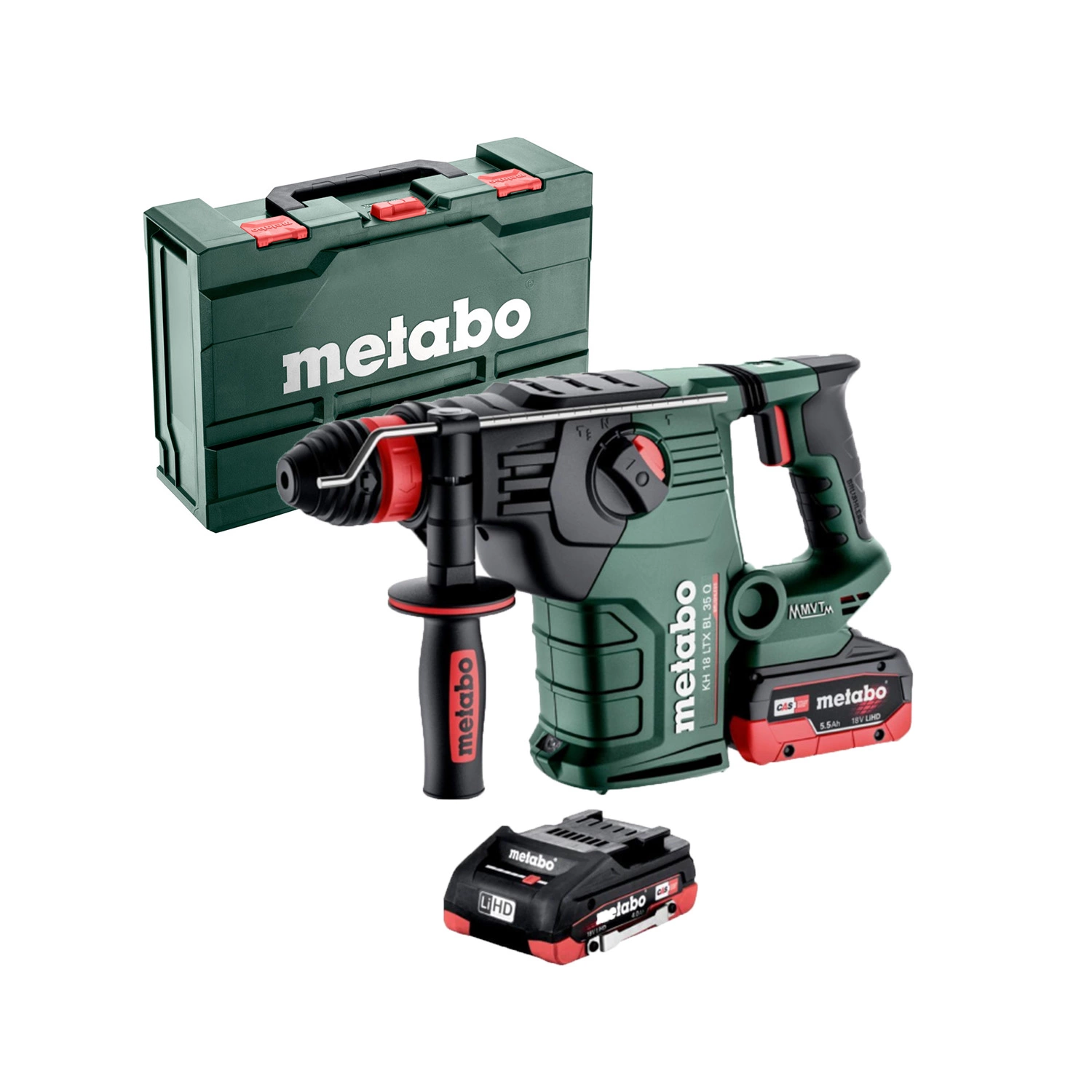 Metabo KH 18 LTX BL 35 Q 18 V Li-ion Kit Perforateur-marteau combiné (2 batteries 5,5 Ah) dans MetaBox - 4,2 J-image