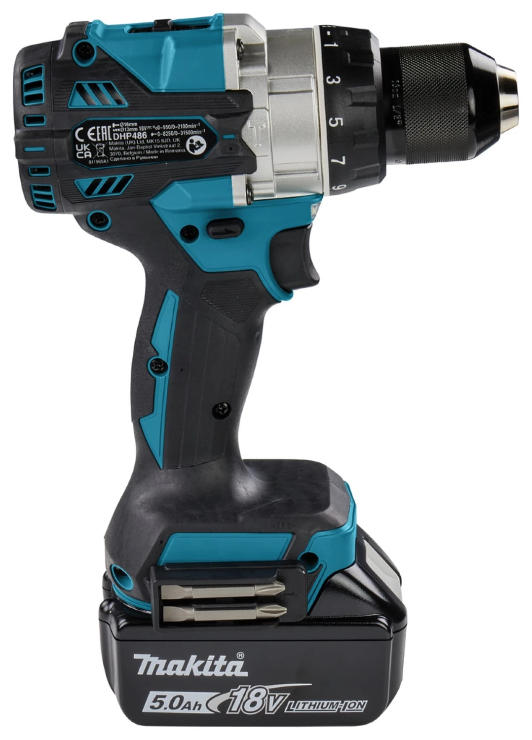 MAKITA DHP486RTJ Perceuse visseuse à percussion sans-fil - 18V Li-ion - 2 batteries 5,0 ah - MBOX-image