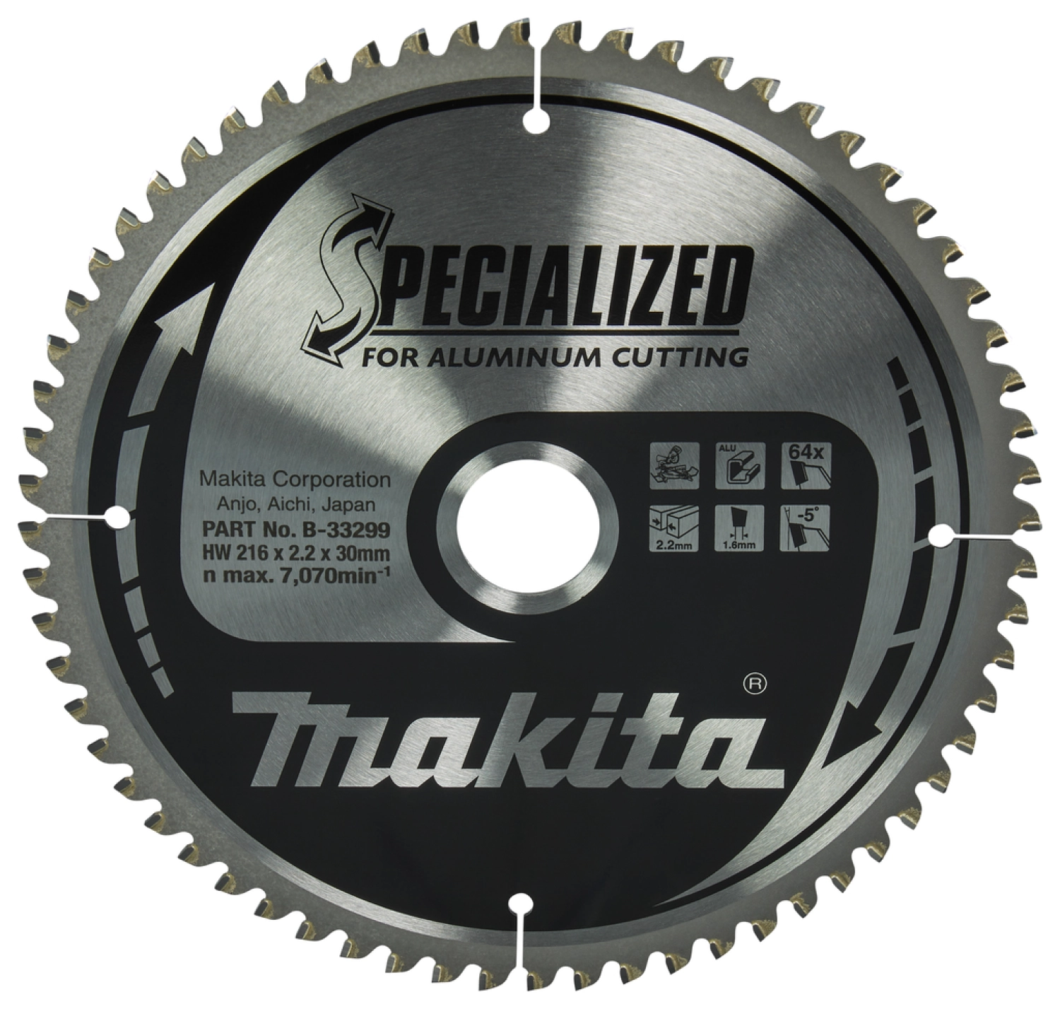 Makita B-33299 Cirkelzaagblad - Aluminium Specialized - 216x30x2,2mm - 64T-image