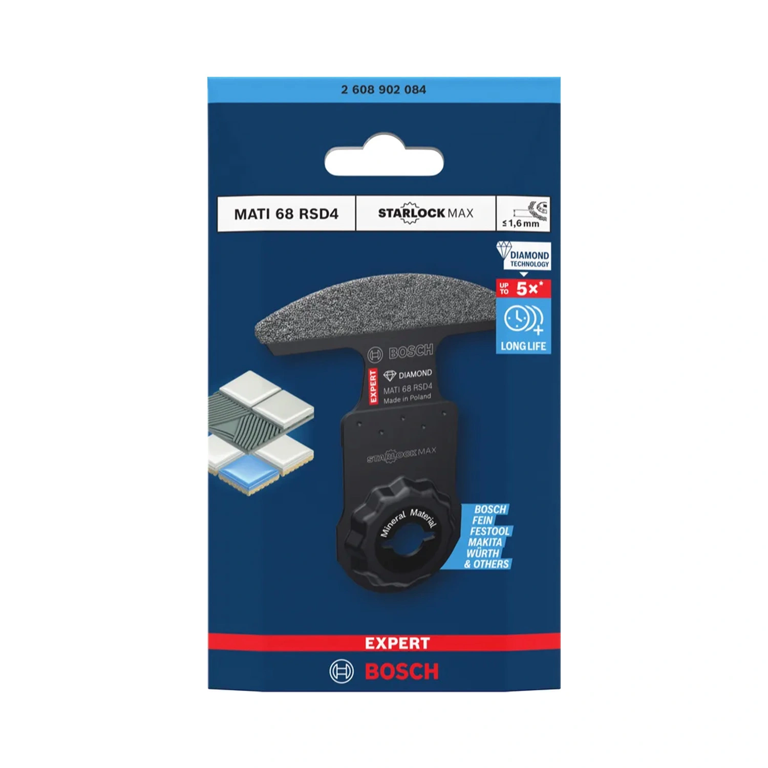 Bosch 2608902084 EXPERT Hoekblad MATI 68 RSD4 - 68 x 10mm - Mortel en tegels - (1st.)