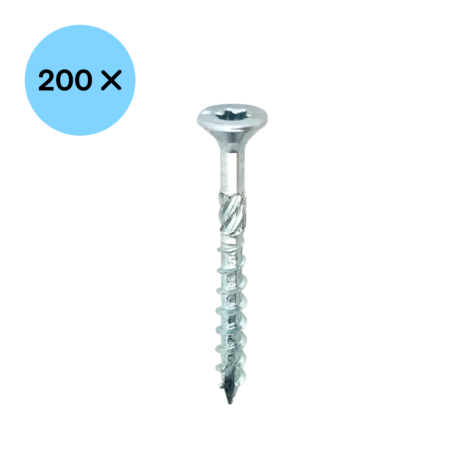 Woodies 61540342 Ultimate Spaanplaatschroef - TX20 - 4.0 x 35mm - Verzonken kop - Deeldraad - Verzinkt (200st)-image