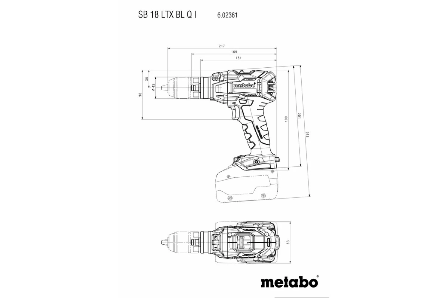 Metabo SB 18 LTX BL Q I 18V LI -ION BATTERIE SANGE SORGE (2 x 5,5 AH) en Systainer - Koolbrushless - 602361660-image