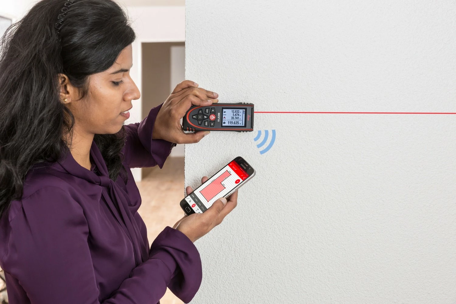 Leica Disto X3 - Télémètre laser avec étui - Bluetooth - 150m-image