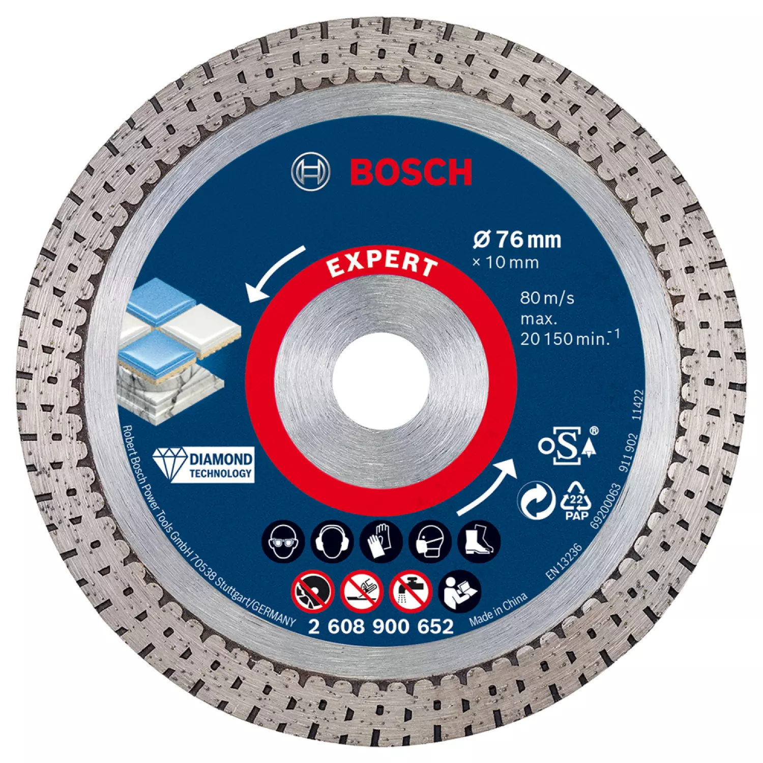 Bosch EXPERT 2608900652 - EXPERT Disque diamanté HardCeramic 76 x 1,9 x 10 mm-image