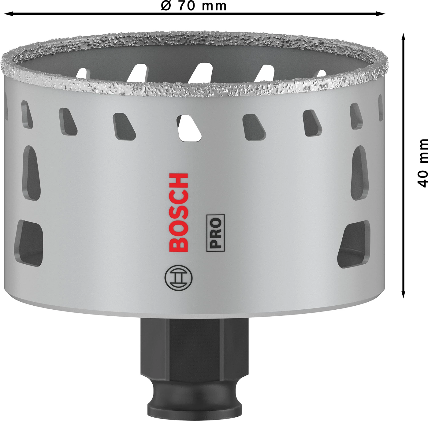Bosch 2608901570 Scie cloche diamantée PRO Tile PC Plus pour carrelage - 70 mm-image