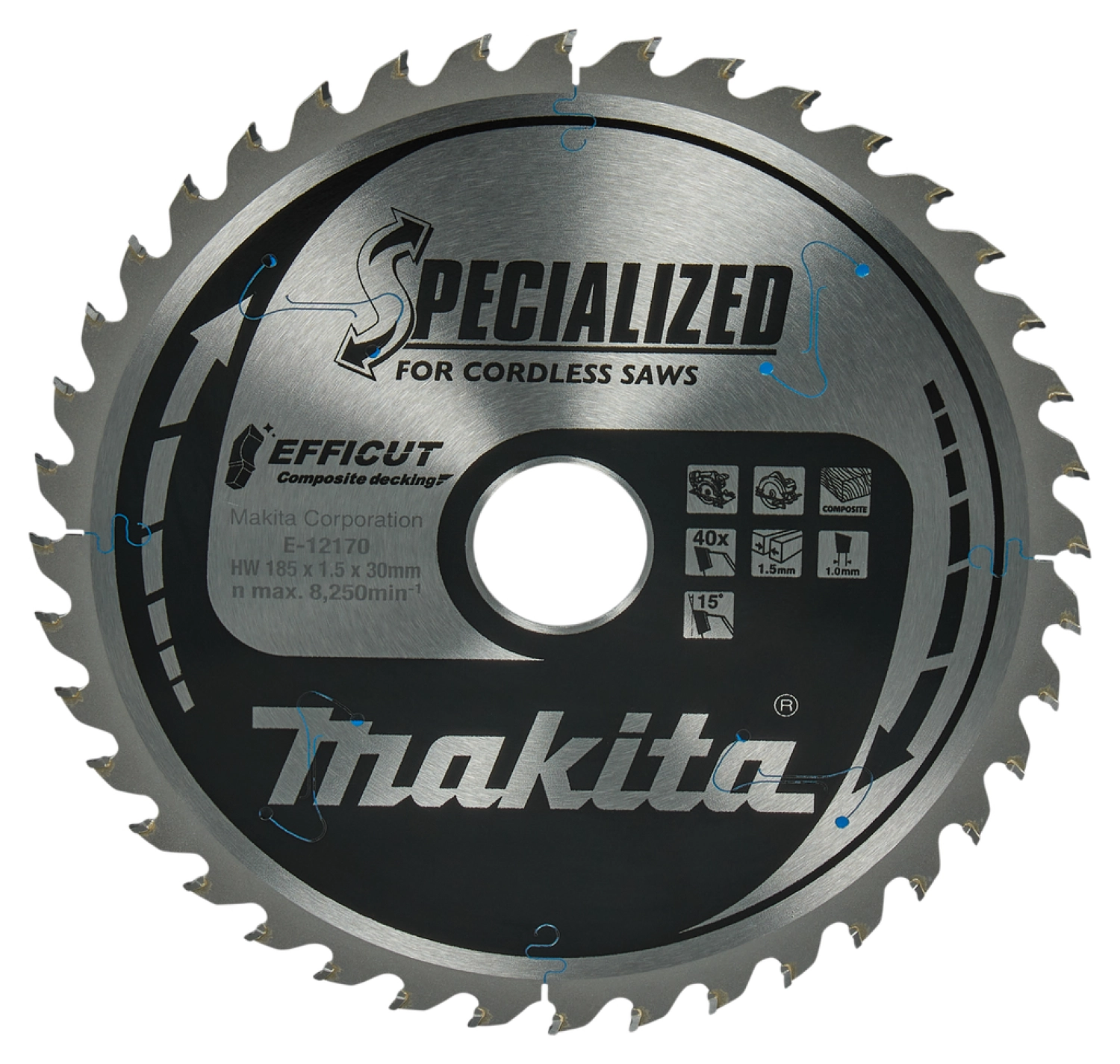 Makita E-12170 Efficut Lame de scie circulaire WPC - 185x30x1,5mm 40T-image