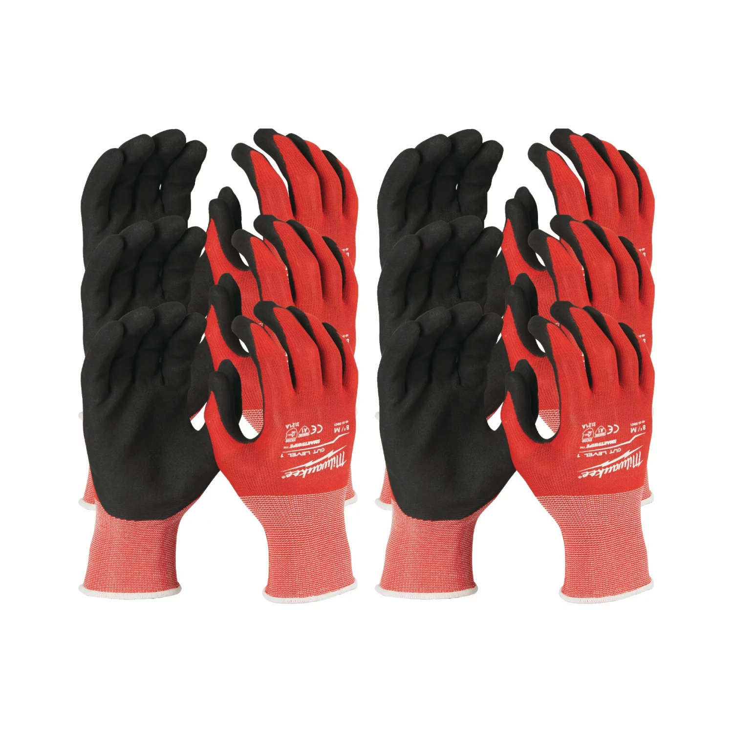 Milwaukee 4932471614 - Gants Anti Coupure Niveau 1/A - taille M - 12 pcs-image