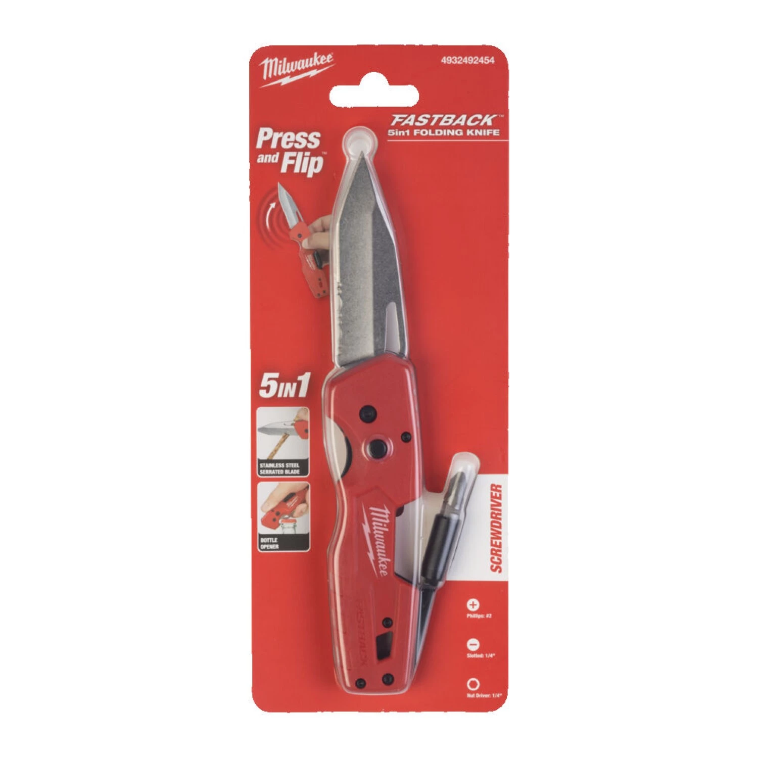 Milwaukee 4932492454 Couteau FASTBACK™ 5 en 1 - pliable-image