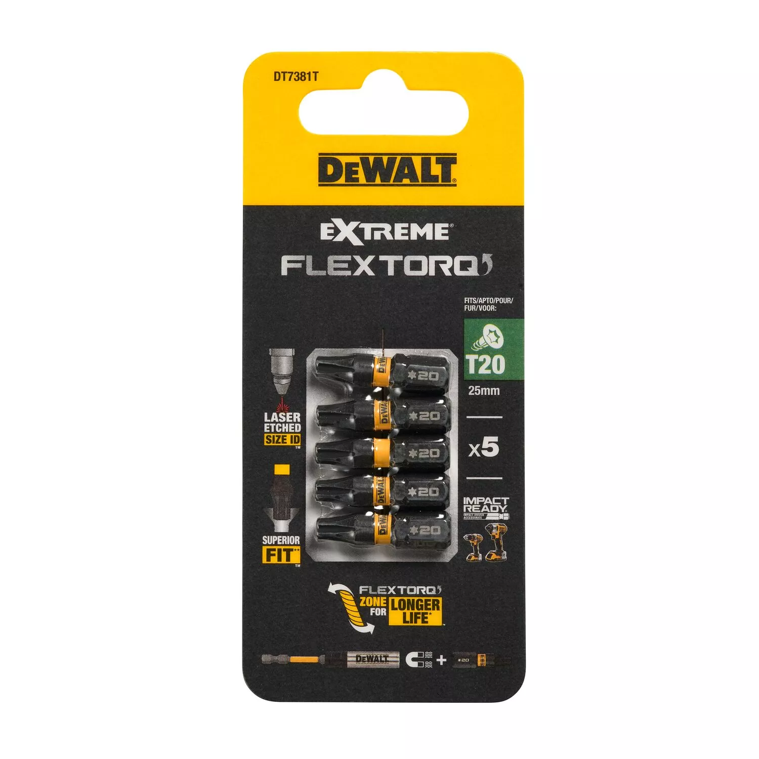 DeWALT DT7381T Impact schroefbits - T20 x 25mm (5st)-image