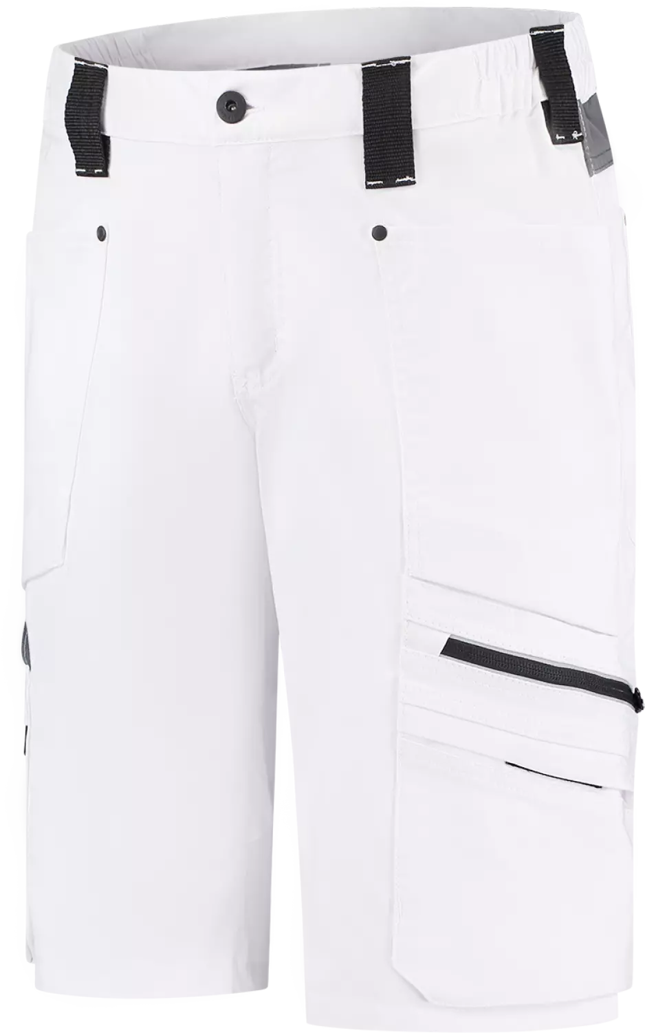 Workman 9083 STRETCH Bermuda Werkbroek P2S - Wit / Grijs - Maat 54 (38/34)-image