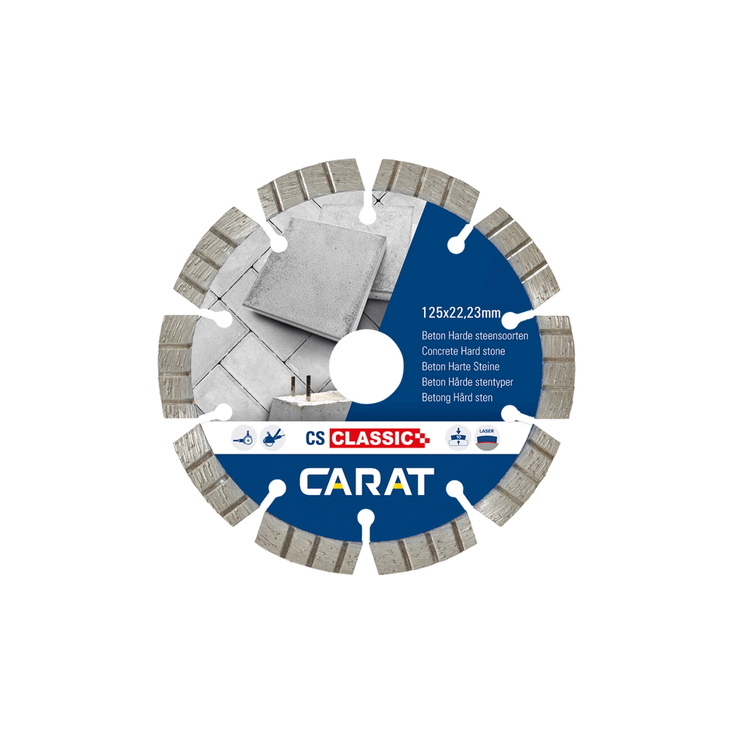 Carat CSC1253A25 3-pack diamantzaagbladen voor beton - 125 x 22,23mm - CS Classic-image