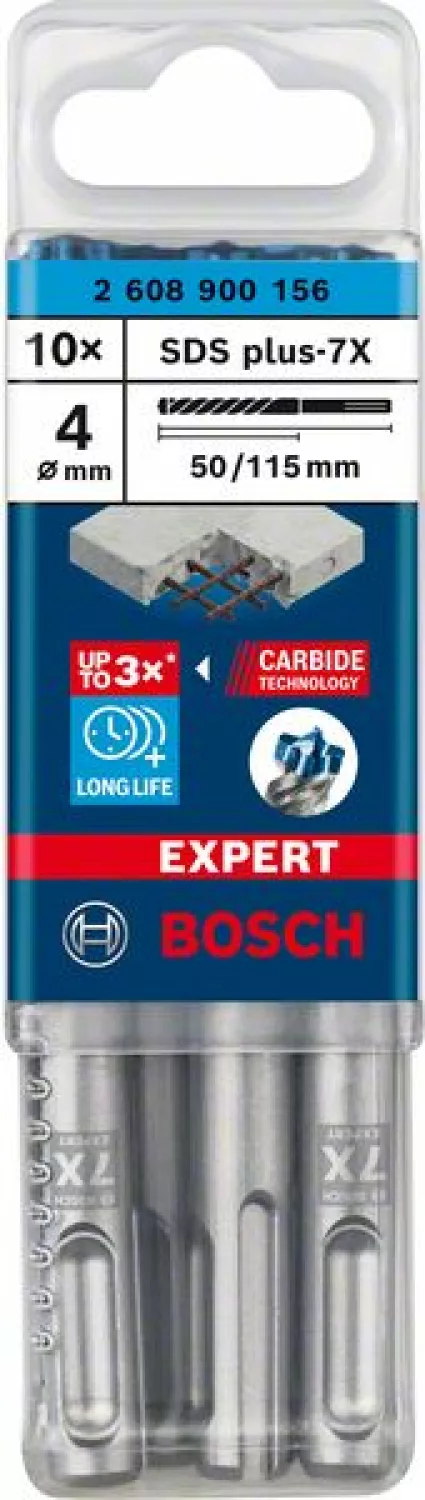 Bosch 2608900156 EXPERT SDS plus-7X Hamerboor - 4x50x115mm (10st)-image