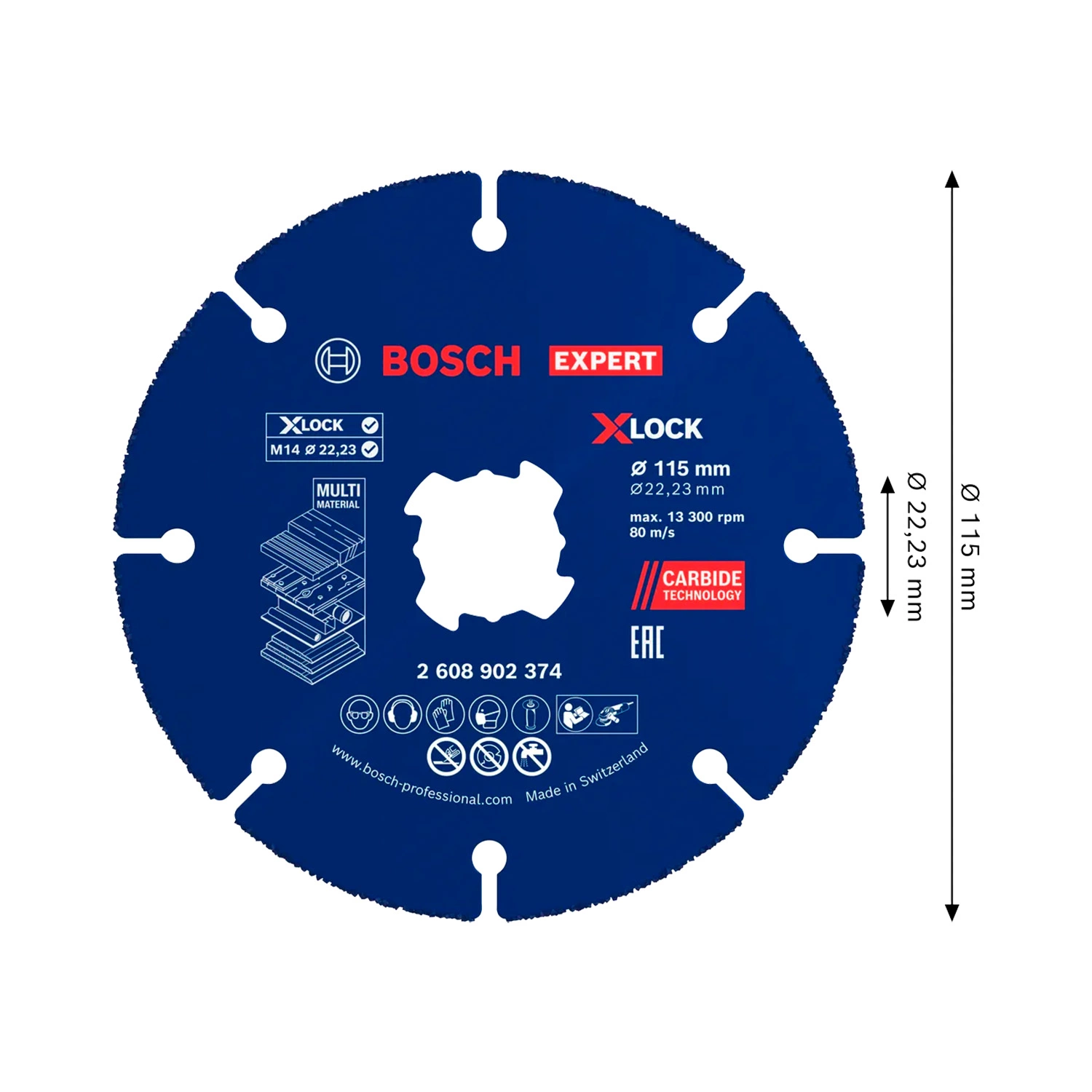 Bosch 2608902374 XLK Carbide Multi Wheel 115mm-image