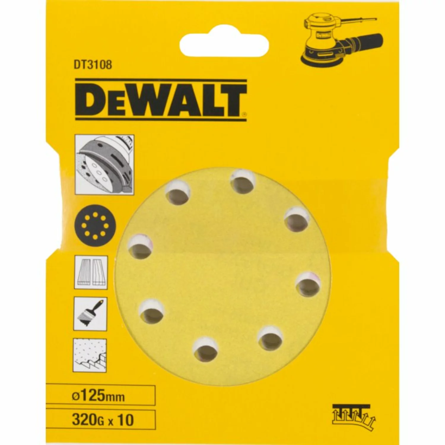DeWALT DT3108 Schuurschijf - K320 - 125mm - 10st
