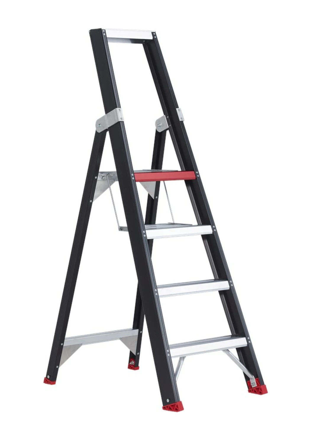 Altrex Taurus TGB 4 Trap - Enkel - Aluminium met coating - 4 treden - max. werkhoogte 2,95m-image