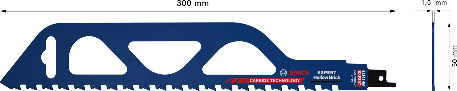 Bosch 2608900417 EXPERT Reciprozaagblad S1243HM Hollow Brick-image