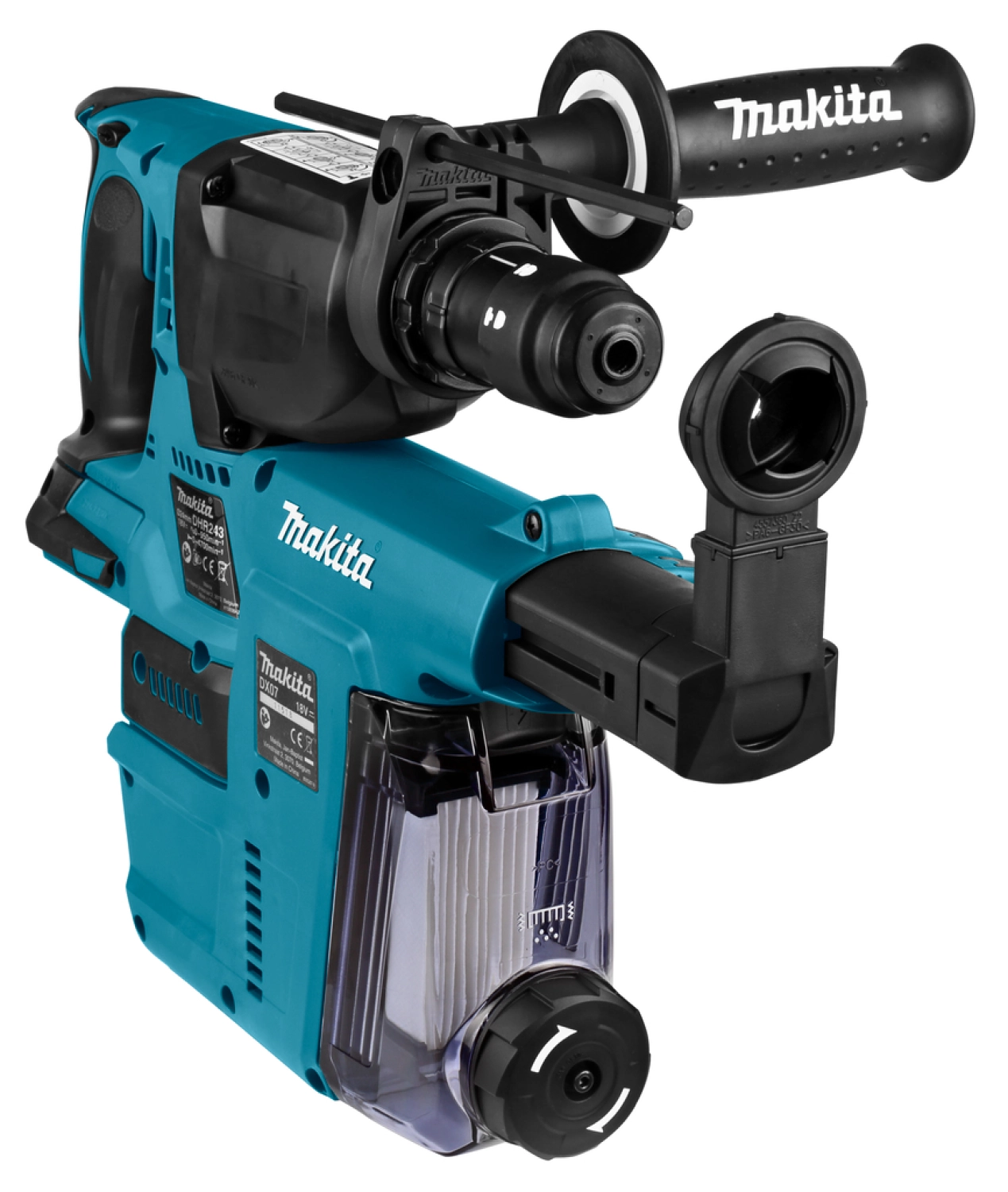 Makita DHR243ZJW 18V Li-Ion Accu SDS-Plus Combihamer body in Mbox - 2J - met gratis Makita WK T-Shirt - Maat S-image