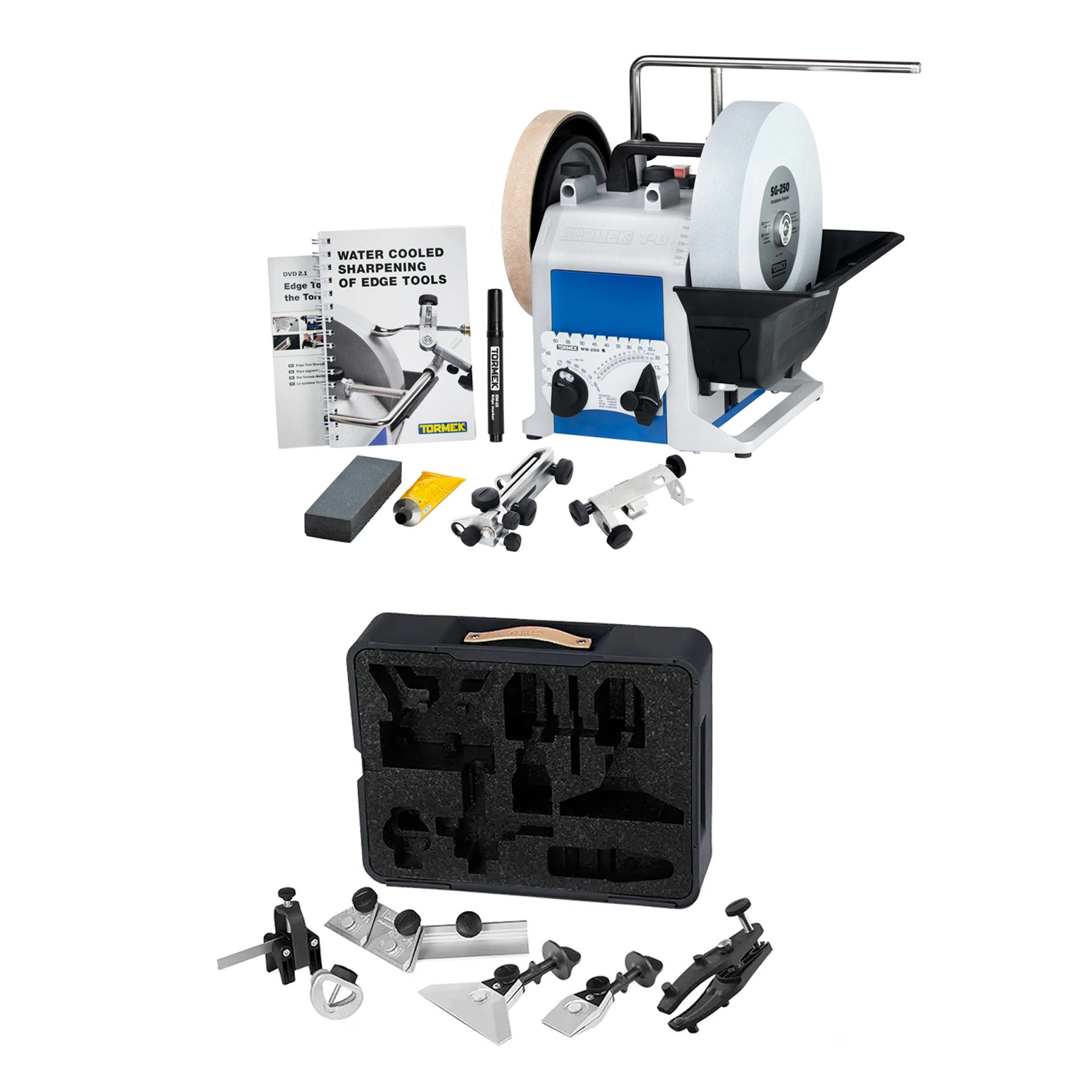 Tormek T-8 Original Natslijpmachine en Tormek HTK-906 Gereedschapset in koffer-image