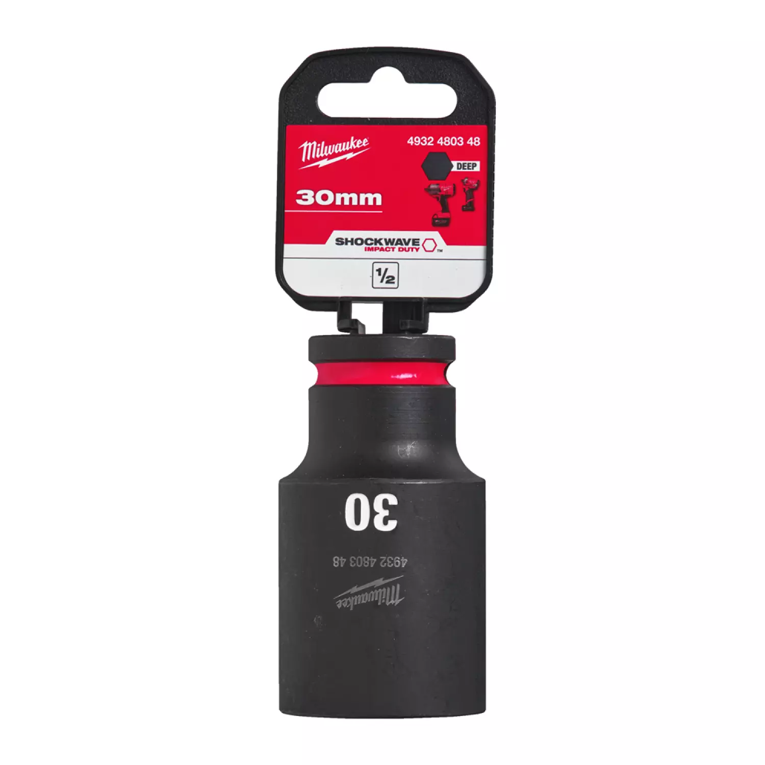 Milwaukee 4932480348 SHOCKWAVE lange krachtdop - 30mm - 1/2"-image