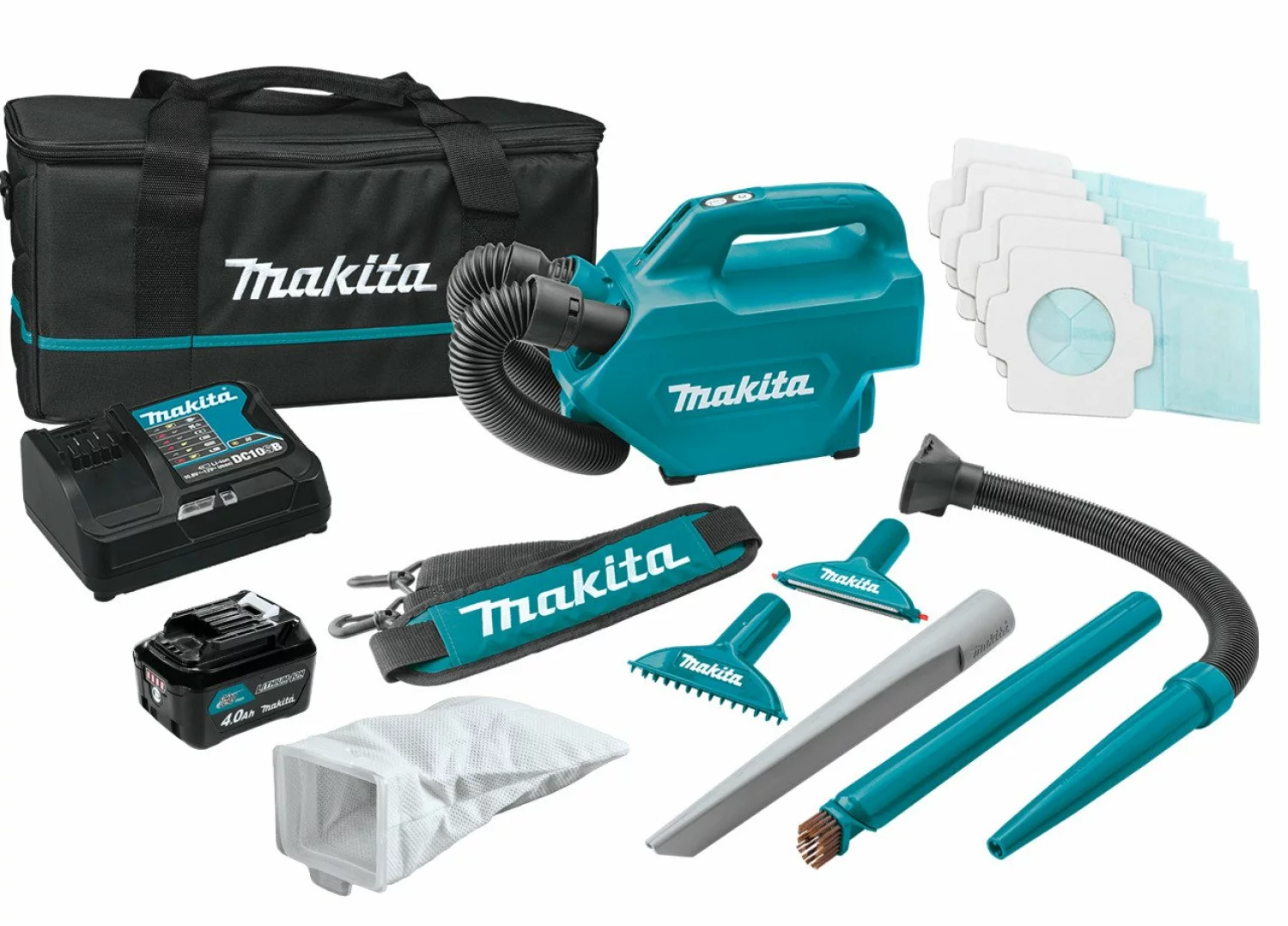 Makita CL121DSM - Aspirateur sans-fil - 12V Li-ion - Kit (1x batterie 4,0 Ah) - 1300 L/min - 0,5L-image