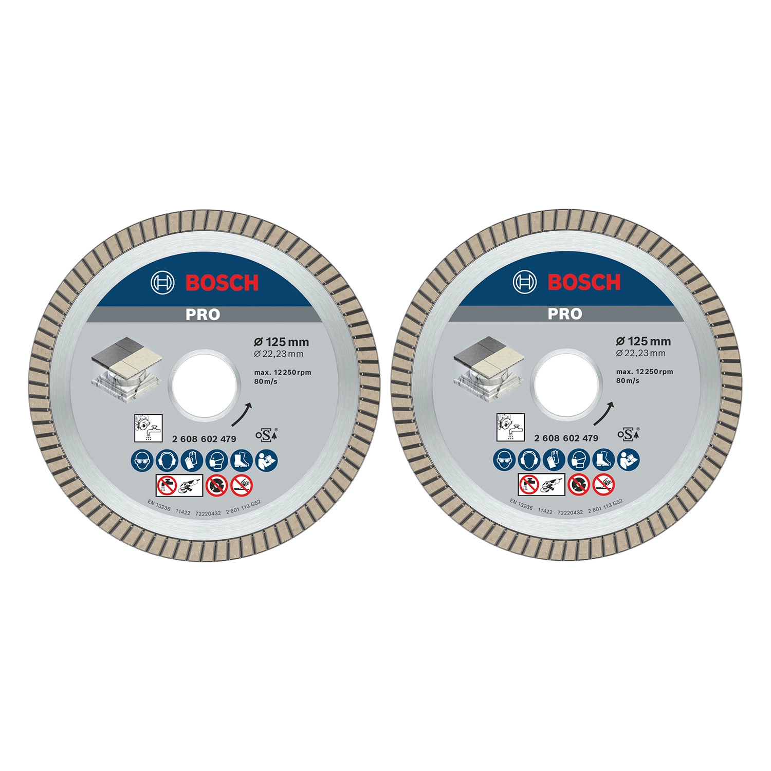Bosch 061599766Z Lames diamantées - Carrelage - 125 mm (2 pièces)-image