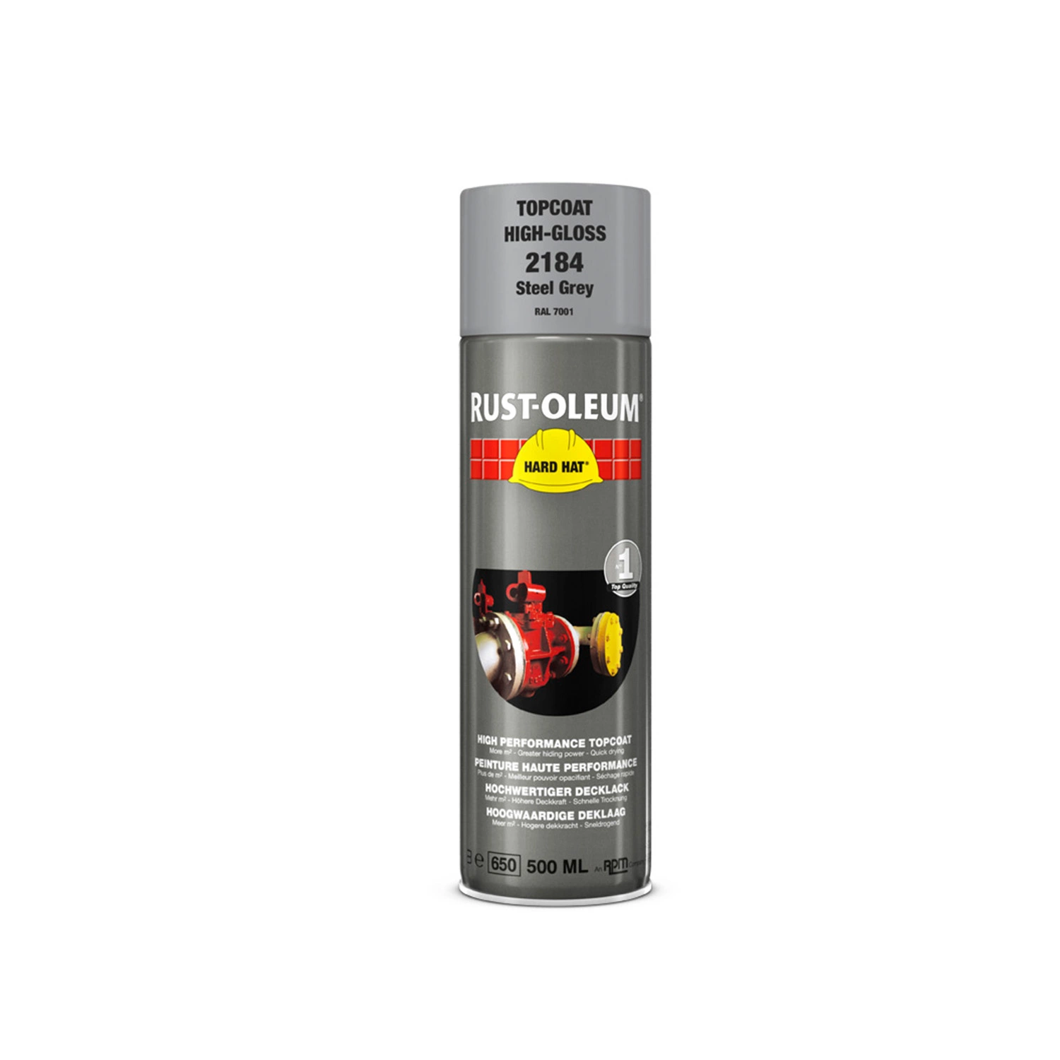 Rust-Oleum Hard Hat Topcoat Spray - zilvergrijs - 0,5L-image