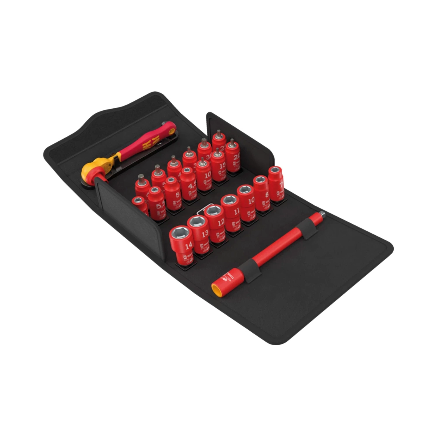 Wera 05004967001 Jeu de 22 pièces 8100 SA VDE 1 Zyklop avec cliquet et douilles dans un étui - 1/4"-image