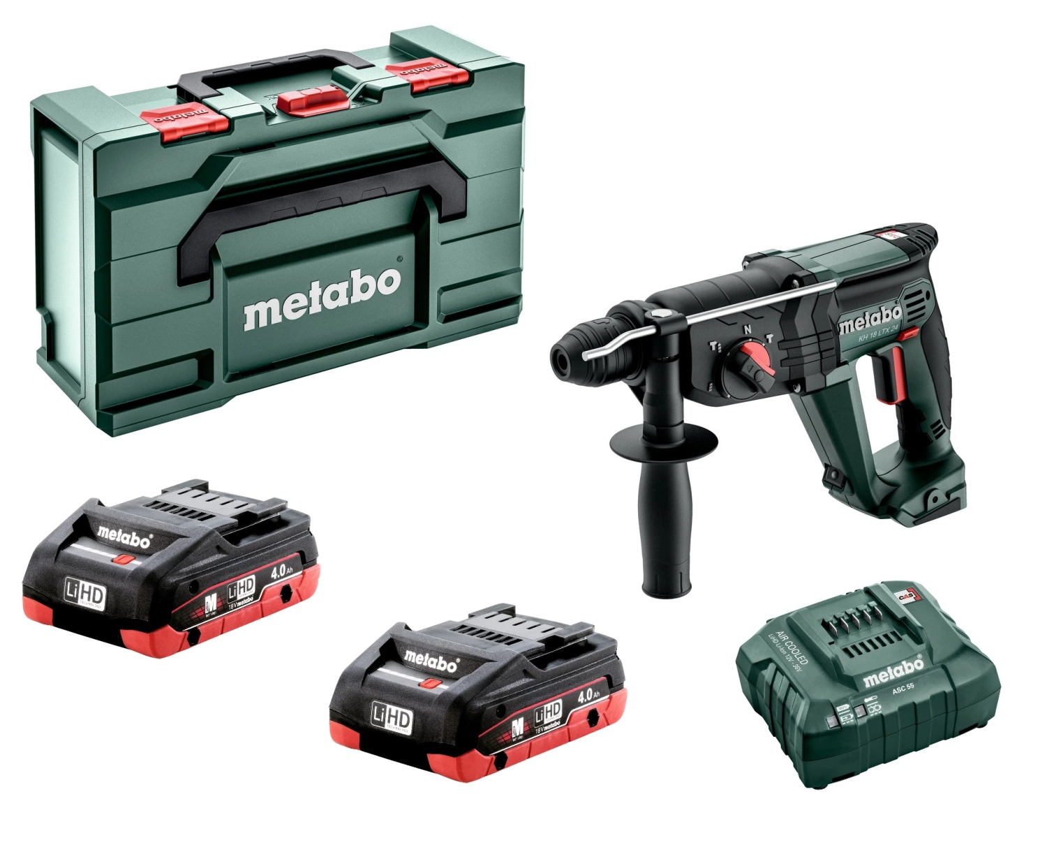 Metabo KH 18 LTX 24 18V Li-ion Accu combihamer set (2x4.0Ah LiHD accu) in Metabox-image