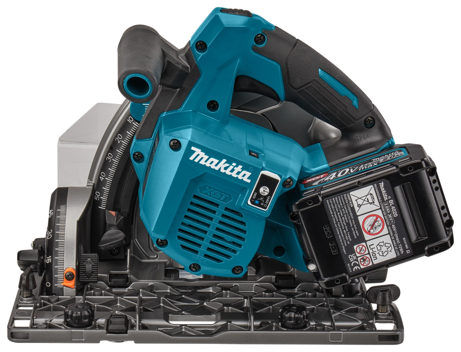 Makita SP001GM102 XGT40V Max Li-Ion batterie Scie circulaire plongeante (batterie 4,0 Ah) dans Mbox - 165 mm-image